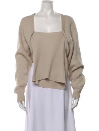 Pre-owned Naadam Wool Square Neckline Sweater In Neutral