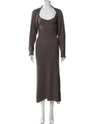 Pre-owned Naadam Wool Striped Set In Gray