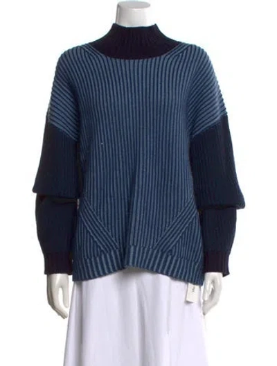 Pre-owned Naadam Wool Striped Sweater In Blue