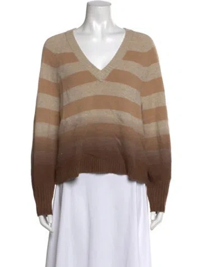 Pre-owned Naadam Wool Striped Sweater In Brown