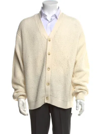 Pre-owned Naadam Wool V-neck Cardigan In Neutrals