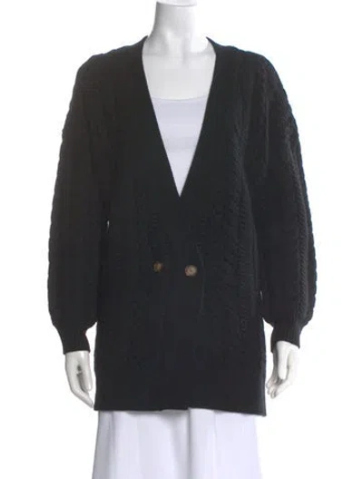 Pre-owned Naadam Wool V-neck Sweater In Black