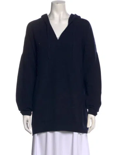 Pre-owned Naadam Wool V-neck Sweater In Blue