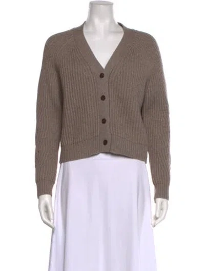 Pre-owned Naadam Wool V-neck Sweater In Brown