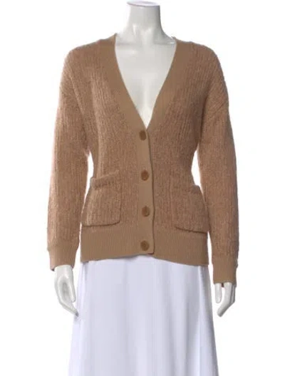 Pre-owned Naadam Wool V-neck Sweater In Brown