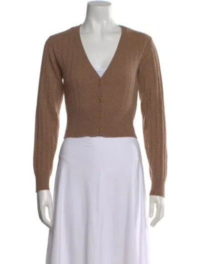 Pre-owned Naadam Wool V-neck Sweater In Brown