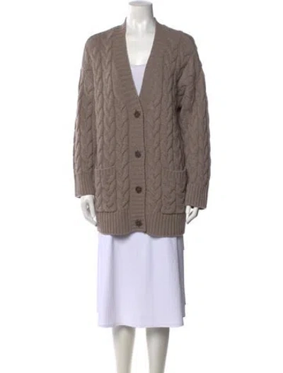 Pre-owned Naadam Wool V-neck Sweater In Brown