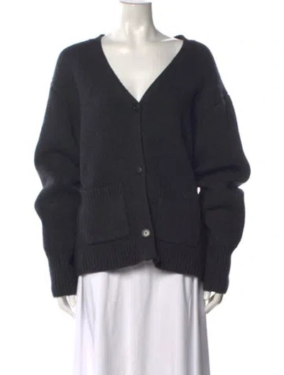 Pre-owned Naadam Wool V-neck Sweater In Gray