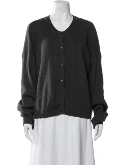 Pre-owned Naadam Wool V-neck Sweater In Grey