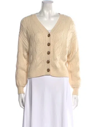 Pre-owned Naadam Wool V-neck Sweater In Neutral