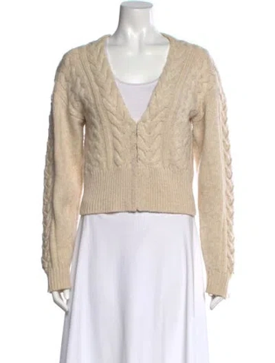 Pre-owned Naadam Wool V-neck Sweater In Neutral