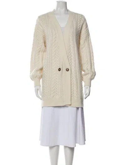 Pre-owned Naadam Wool V-neck Sweater In Neutral