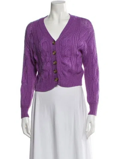 Pre-owned Naadam Wool V-neck Sweater In Purple