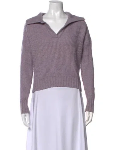 Pre-owned Naadam Wool V-neck Sweater In Purple