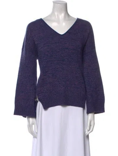 Pre-owned Naadam Wool V-neck Sweater W/ Tags In Blue