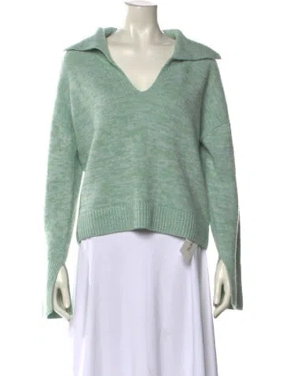 Pre-owned Naadam Wool V-neck Sweater W/ Tags In Green