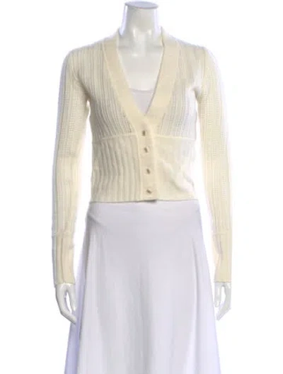 Pre-owned Naadam Wool V-neck Sweater In Yellow