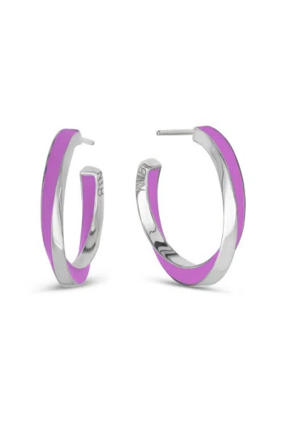 Nabs And Babs Lilo Color Petite Hoops In Metallic