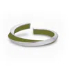 Nabs And Babs Women's Green Lilo Color Side Ring In Silver - Deep Sage