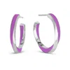 Nabs And Babs Women's Pink / Purple Lilo Color Petite Hoops In Silver - Purple