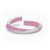 Nabs And Babs Women's Pink / Purple Lilo Color Side Ring In Silver - Pink