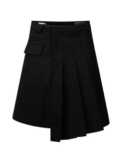 Nache Asymmetric-pleated Mini Skirt In Black