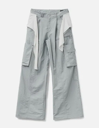 Nache Mixed Layered Tie Jogger Pants In Gray
