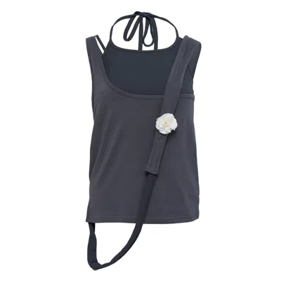 Nache Multiway Layered Sleeveless Charcoal In Blue