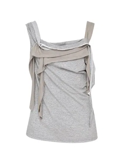Nache Raw-cut Halter Top In Grey