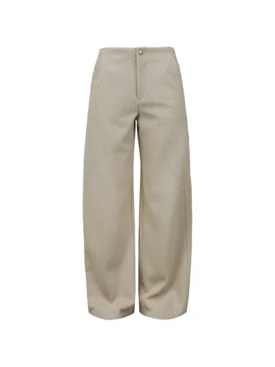 Nache Ribbed-knit Wide-leg Trousers In Neutral