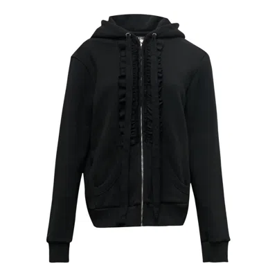 Nache Ruffle Hoodie Zip-up Black