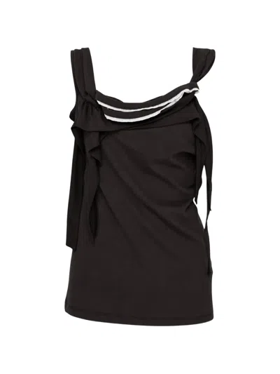Nache Ruffle-detail Tank Top In Black
