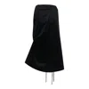 Nache Strap Pulled Skirt Black