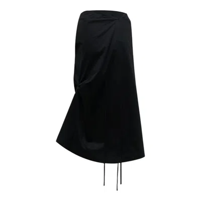 Nache Strap Pulled Skirt Black