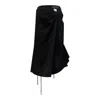 Nache Strap Pulled Skirt Black