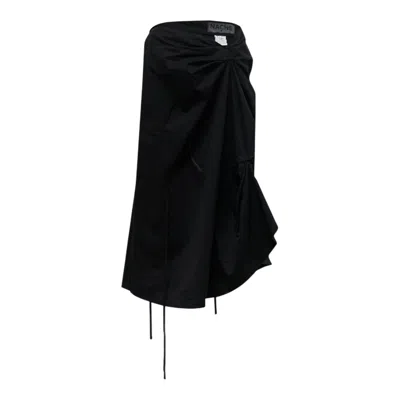Nache Strap Pulled Skirt Black