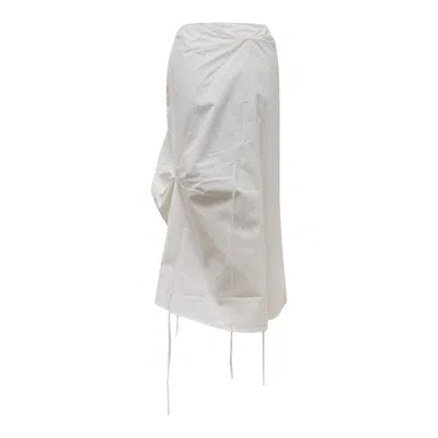 Nache Strap Pulled Skirt Black In White