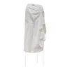 Nache Strap Pulled Skirt Black In White