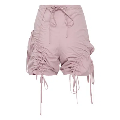 Nache Strap Shirring Shorts Dusty Pink In Purple