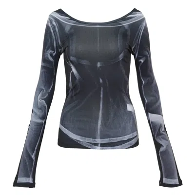 Nache X-ray Printed Long Sleeve Top In Blue