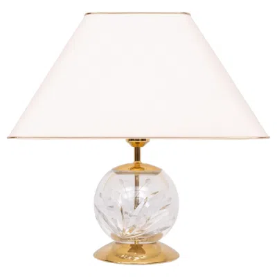 Pre-owned Nachtmann Crystal Ball Table Lamp Hollywood Regency Germany 1970s In White