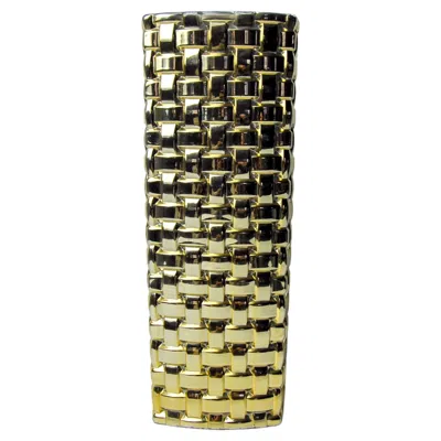 Pre-owned Nachtmann Golden Bamboo Effect Glass Vase By , Germany, 1980 In Black