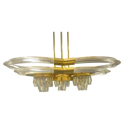 Pre-owned Nachtmann Heavy Crystal Glass And Brass Lamp By  In Gold
