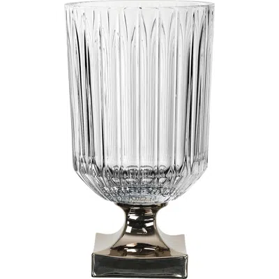 Nachtmann Minerva 12" Vase With Platinum Foot In Transparent