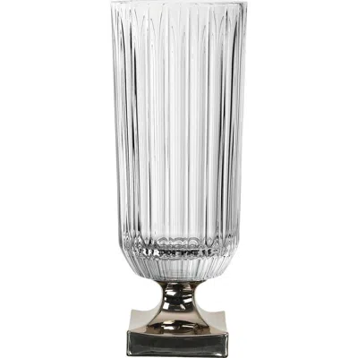 Nachtmann Minerva 15" Vase With Platinum Foot In Transparent