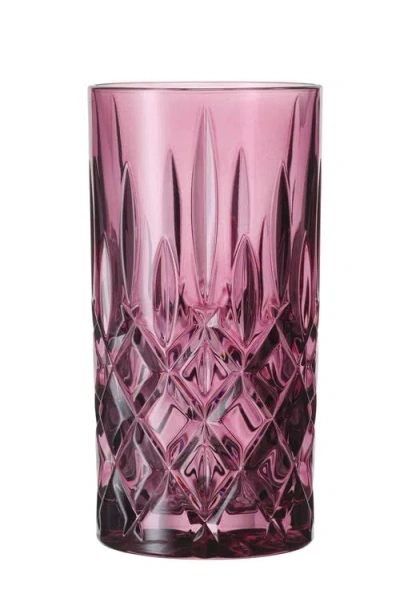 Nachtmann Noblesse Set Of 2 Long Drink Highball Glasses In Pink