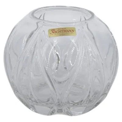 Pre-owned Nachtmann Vintage Midcentury Modern Original Elegant German Clear Crystal Ball Vase, 1960s In Transparent