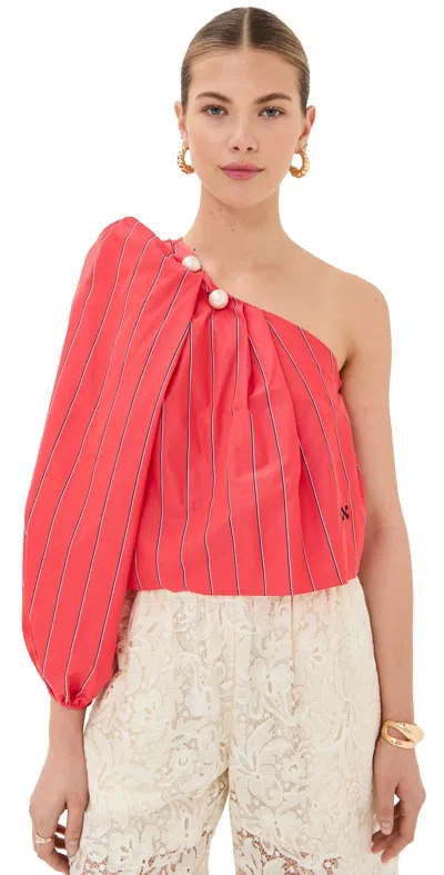 Nackiyé Antiparos One Shoulder Shawl Top Persimmon