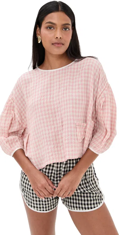 Nackiyé Baby Love Loose Sleeve Top Vichy Rose