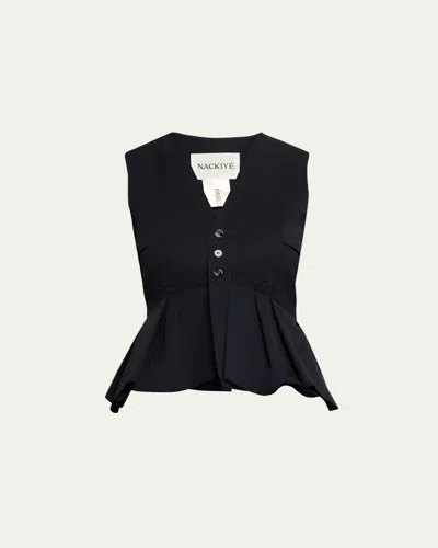 Nackiyé Bang Bang Peplum Vest In Black
